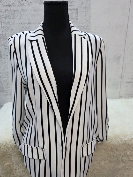 New York & Company Jackets & Blazers - New York & Company Black and White Vertical Stripe Blazer